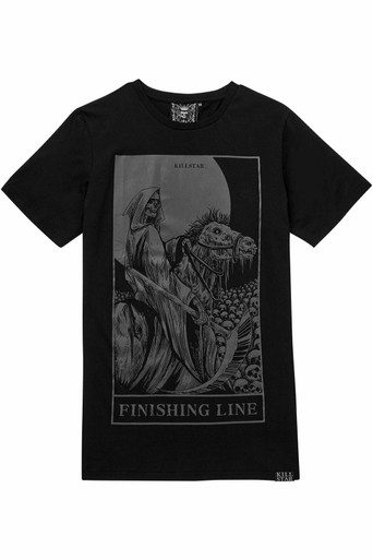 Killstar Finishing Line Gothic Punk Grunge Grim Reaper Skull T Shirt  KSRA002268 - Fearless Apparel