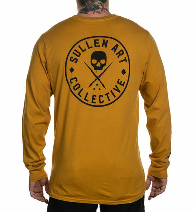 Sullen Men's Badge Of Honor Long Sleeve T-Shirt - Red, 100% Cotton, Graphic Print