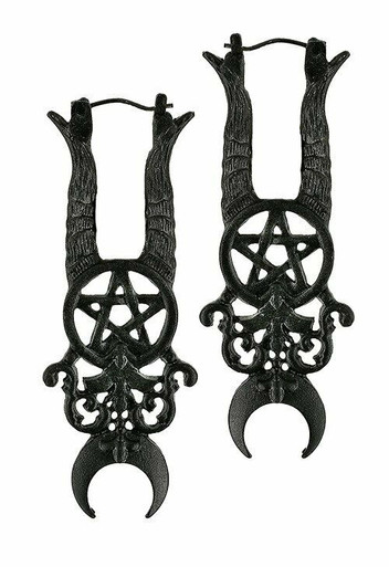 Mm Crescent Moon Pentagram Earrings Rm | eBay