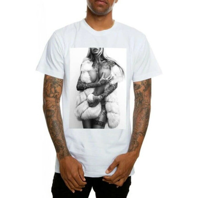 Mafioso Strip Tattooed Inked Nude Naked Sexy Woman Stripper Urban Black T  Shirt - Fearless Apparel