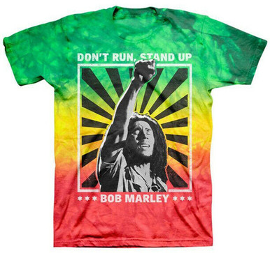Zion Rootswear Bob Marley Live in NYC Rasta Rap Music Tie Dye Mens Tee ZRBM0065