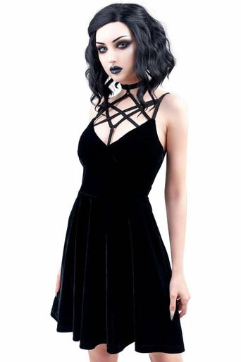 slim fit dress slacks Killstar Fall From Grace Velvet Dress – Dolls Kill