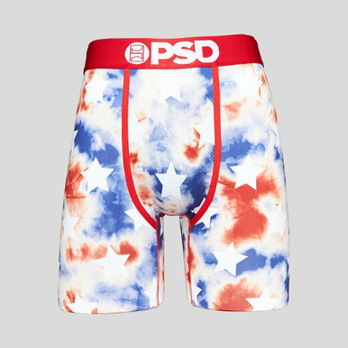 PSD Star Spangled Tie Dye 4th of July Athletic Boxers Briefs Underwear  221180075 - Fearless Apparel