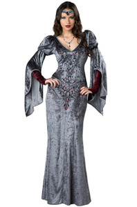 InCharacter Dark Medieval Maiden Halloween Evil Queen Gown Goth Costume CF11094
