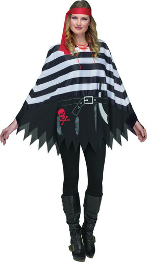 Fun World Pirate Poncho Treasure Seas Ship Buccaneer Halloween