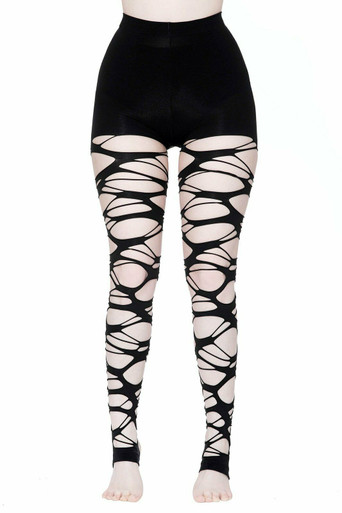 Killstar Carved Up Slashed Punk Goth Sexy Ripped Stockings Tights Ksra001720 Fearless Apparel 2540