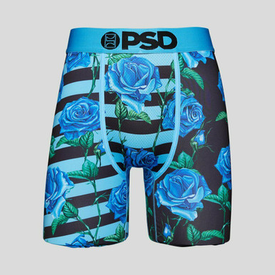 PSD Spliced Roses Floral Blue Boxers Briefs Mens Athletic Underwear  321180057 - Fearless Apparel