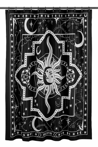Killstar Dimensional Key Star Moon Astrology Gothic Shower Curtain ...