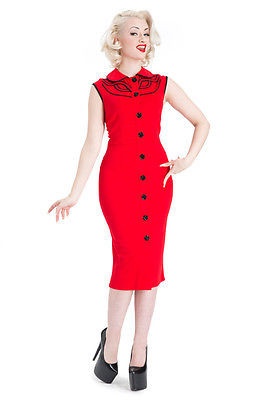 fitted lace wedding dress Voodoo Vixen - Catalina Red Bow Seaside Flare Navy main image 0