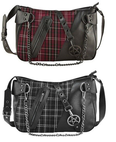 Killstar Ashen Slouch Bag Chain Black Distressed Gothic Punk