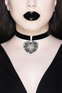 Killstar Deadheart Velvet Pentagram Moon Goth Witch Necklace Choker KSRA004119