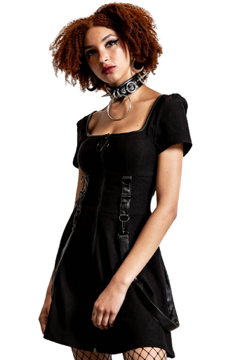 Tartan Plaid Gothic Dress Dark Fashion Corset Lace Up