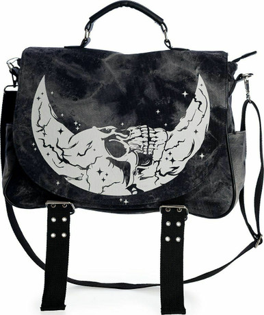 Restyle Harness Satchel Punk Goth Roker Emo Black Messenger Bag Handbag  Purse - Fearless Apparel