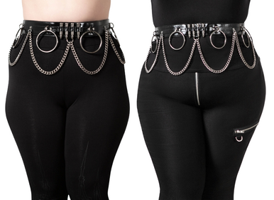 2023 new metal punk style chain belt men's pants chain hundred