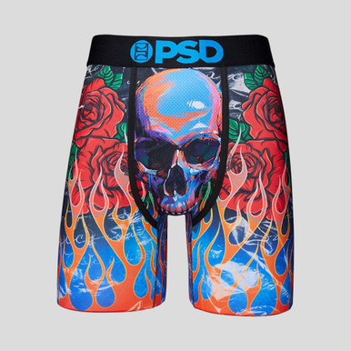 PSD Spliced Roses Floral Blue Boxers Briefs Mens Athletic Underwear  321180057 - Fearless Apparel