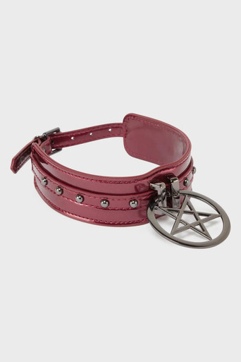 Killstar Red Belt with Pentagram Charm and Studs 1pc pentagram studded belt - Gem main image 3