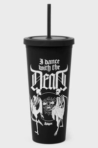 Killstar Danse Macabre Cold Brew Cup Black Tumbler Skeleton Gothic KSRA008668