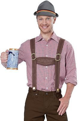 CALIFORNIA COSTUMES ADULT LEDERHOSEN KIT HAT SUSPENDERS OKTOBERFEST