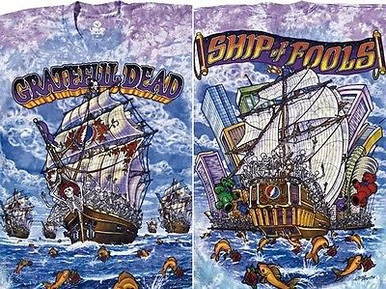GRATEFUL DEAD SHIP OF FOOLS PSYCHEDELIC CLASSIC ROCK MUSIC T TEE