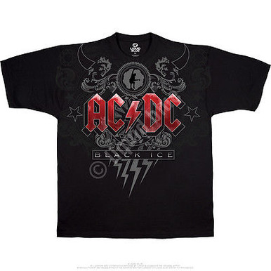 Ac/Dc Black Ice Malcolm Angus Young Hard Rock Roll Music T Tee