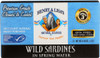 Henry & Lisa's: Natural Seafood Wild Sardines In Spring Water, 4.25 Oz