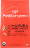Wedderspoon: Organic Manuka Honey Drops Ginger, 4 Oz
