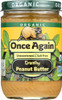 Once Again: Organic Peanut Butter Salt Free Crunchy, 16 Oz