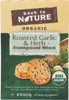Back To Nature: Roasted Garlic And Herb Cracker, 6 Oz