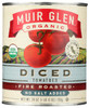 Muir Glen: Fire Roasted Diced Tomatoes No Salt Added, 28 Oz