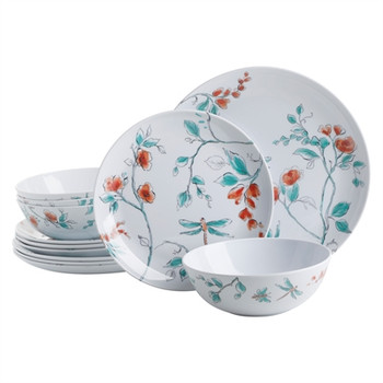 12 pc Melamine serve 4 dinner