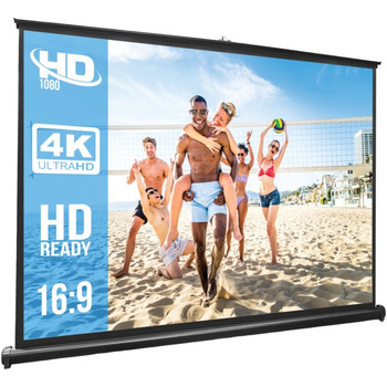 Retractable Pull-out-Style Manual Projector Screen (50-Inch)