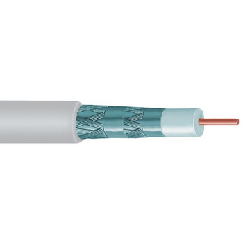 Quad Shield RG6 Solid Copper Coaxial Cable, 1,000ft (White)