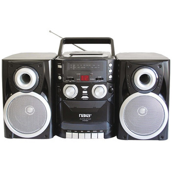 Portable CD Player with AM/FM Radio, Cassette & Detachable Speakers