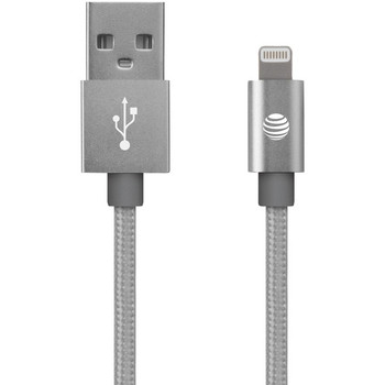 Charge & Sync Braided USB to Lightning(R) Cable, 4ft (Silver)