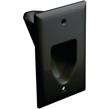 1-Gang Recessed Low-Voltage Cable Plate (Black)