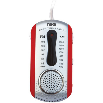 AM/FM Mini Pocket Radio with Speaker (Red)