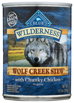 Blue Buffalo: Wilderness Wolf Creek Stew Adult Dog Food Chunky Chicken Stew, 12.50 Oz