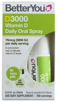 Betteryou: D3000 Vitamin D Oral Spray, 15 Ml