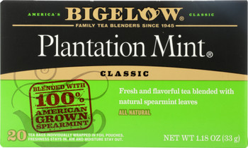 Bigelow: Tea Black Tea Plantation Mint, 20 Tea Bags