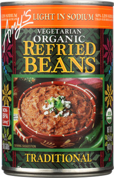 Amy's: Organic Refried Beans Traditional Light In Sodium, 15.4 Oz