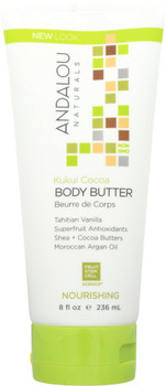 Andalou Naturals: Nourishing Body Butter Kukui Cocoa, 8 Oz