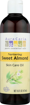 Aura Cacia: Natural Skin Care Oil With Vitamin E Nurturing Sweet Almond, 16 Oz