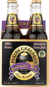 Flying Cauldron: Butterscotch Beer Cream Soda 4 Pack (12 Oz Each), 48 Oz