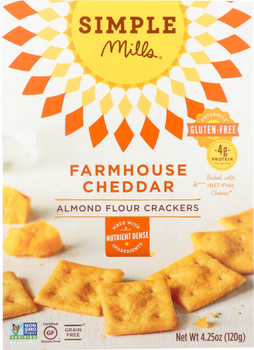 Simple Mills: Almond Flour Crackers Farmhouse Cheddar, 4.25 Oz