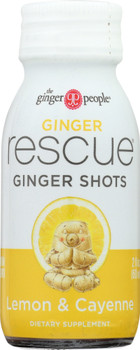 Ginger People: Rescue Ginger Shots Lemon & Cayenne, 2 Oz