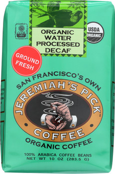 Jeremiahs Pick Coffee: Water Process Decaf Ground Coffee, 10 Oz