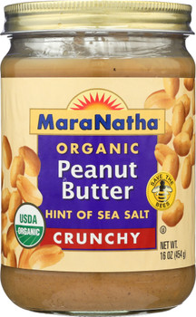 Maranatha: Organic Roasted Peanut Butter Hint Of Sea Salt Crunchy, 16 Oz