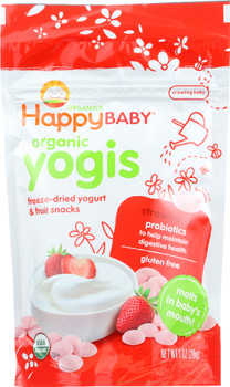 Happy Baby: Organic Yogis Yogurt And Fruit Snacks Strawberry, 1 Oz