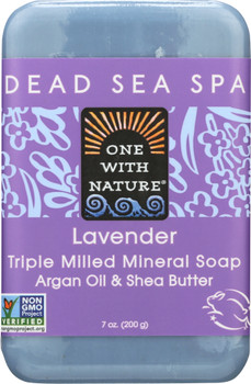 One With Nature: Triple Milled Soap Lavender Soap Bar, 7 Oz