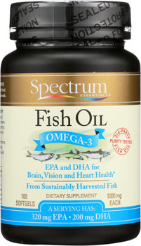 Spectrum Essential: Fish Oil Omega-3 1000 Mg, 100 Softgels